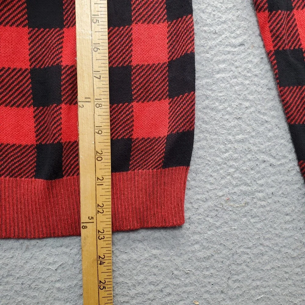 Express Sweater Women 2XS Multi Buffalo Plaid Ribbed Cuff/Hem Crew Neck Pullover